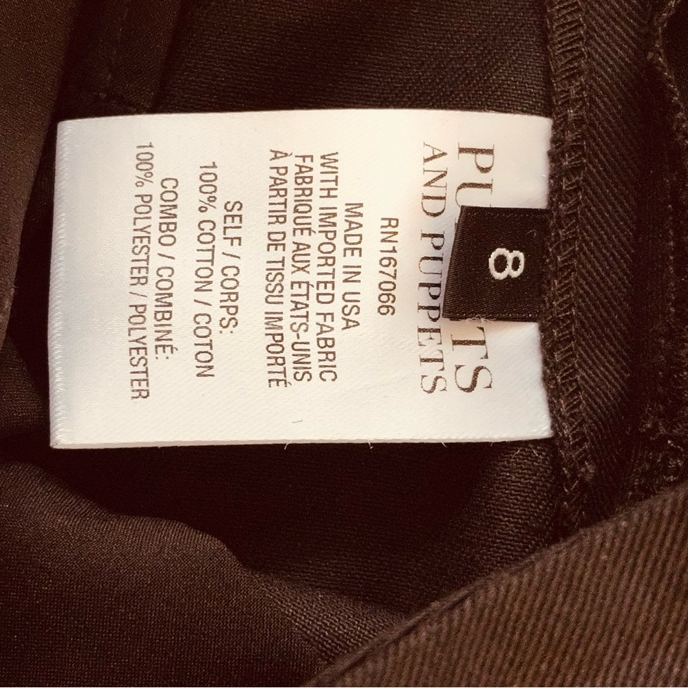 Puppets and Puppets Sz 8 Rave Wide Leg Premium Cotton Chino Trousers Black - Picture 8 of 16